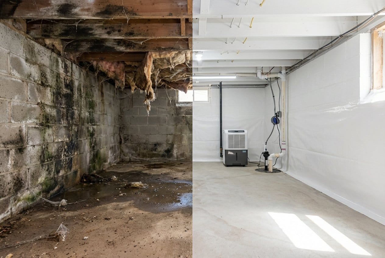 Post-Remediation Cleaning & Clearance restoration β crawl space of bungalow in Allendale, NJ